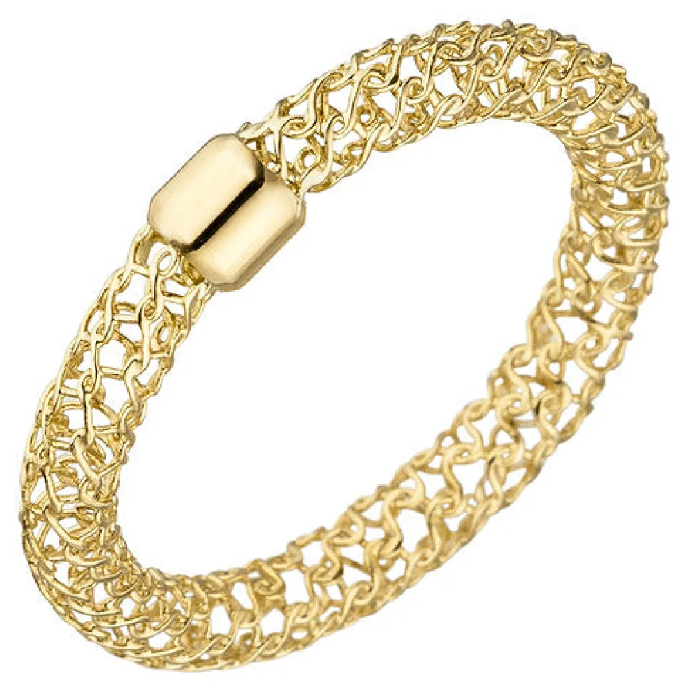 Damen Ring geflochten 750 Gold Gelbgold Goldring mit Geflecht-52