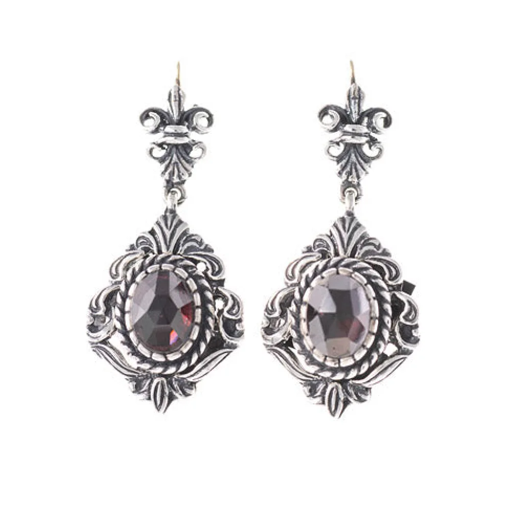 Ohrringe 925 Silber Trachtenschmuck Granat