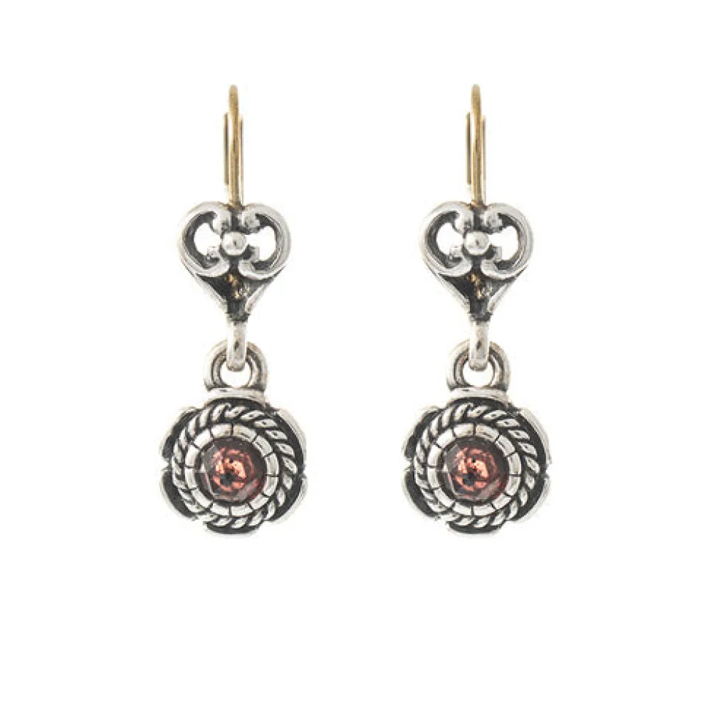 Ohrringe 925 Silber Trachtenschmuck Granat