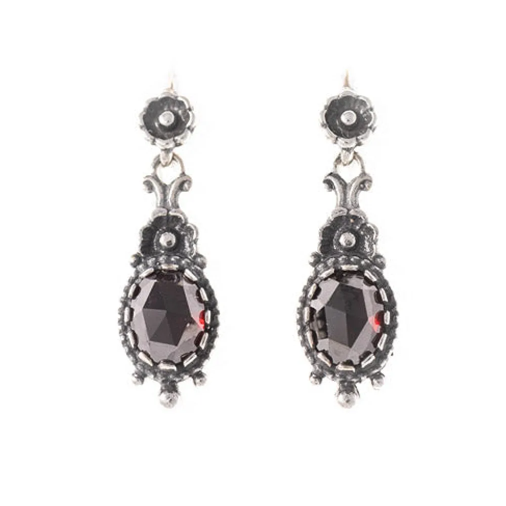 Ohrringe 925 Silber Trachtenschmuck Granat