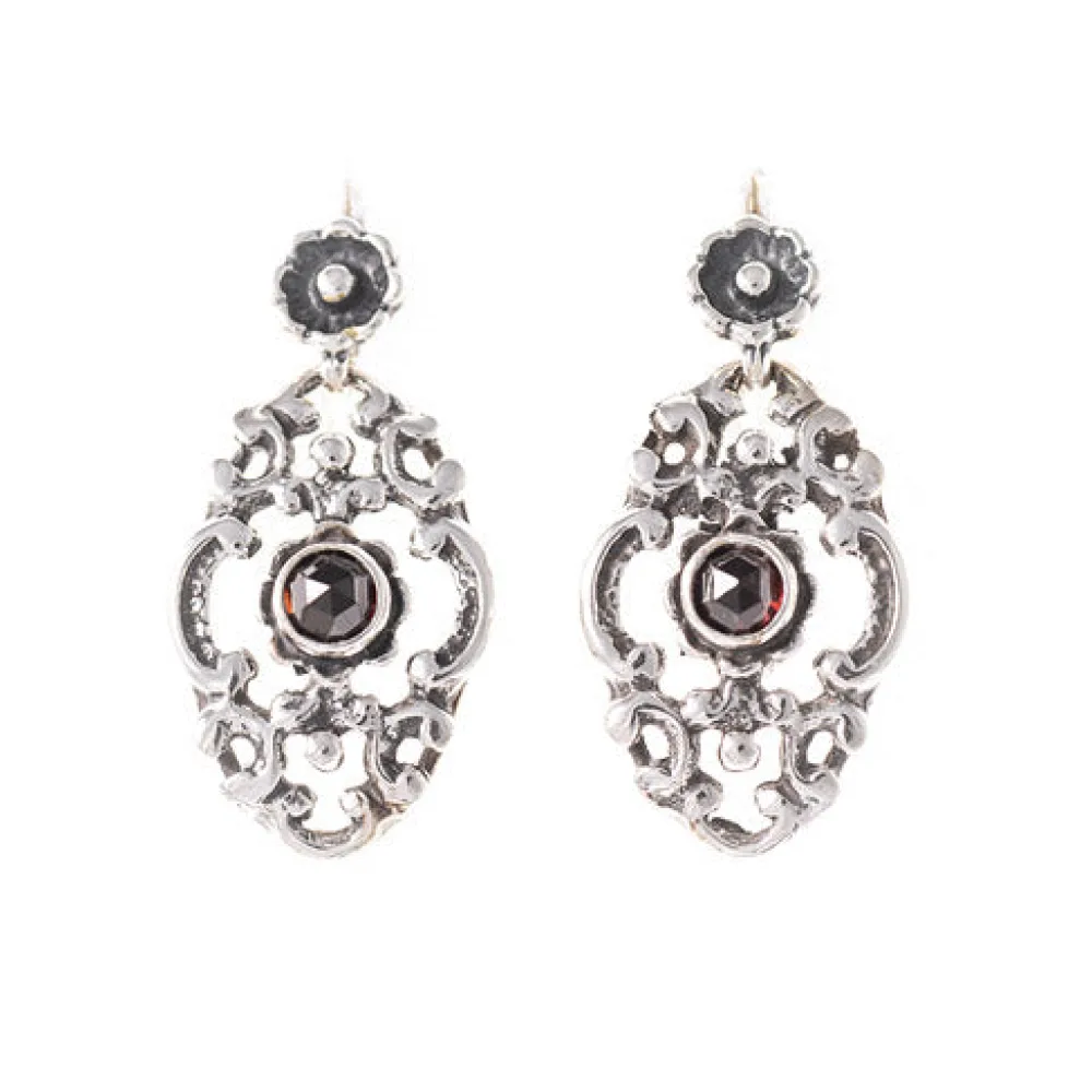 Ohrringe 925 Silber Trachtenschmuck Granat