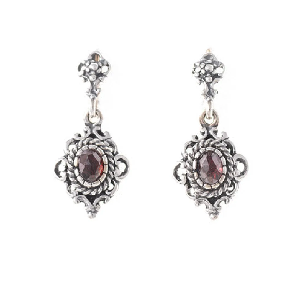 Ohrringe 925 Silber Trachtenschmuck Granat