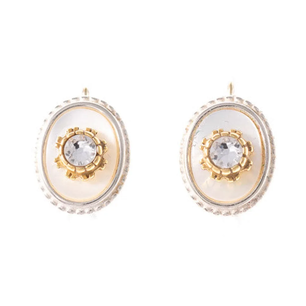 Ohrringe 925 Silber Trachtenschmuck Perlmut Zirkonia