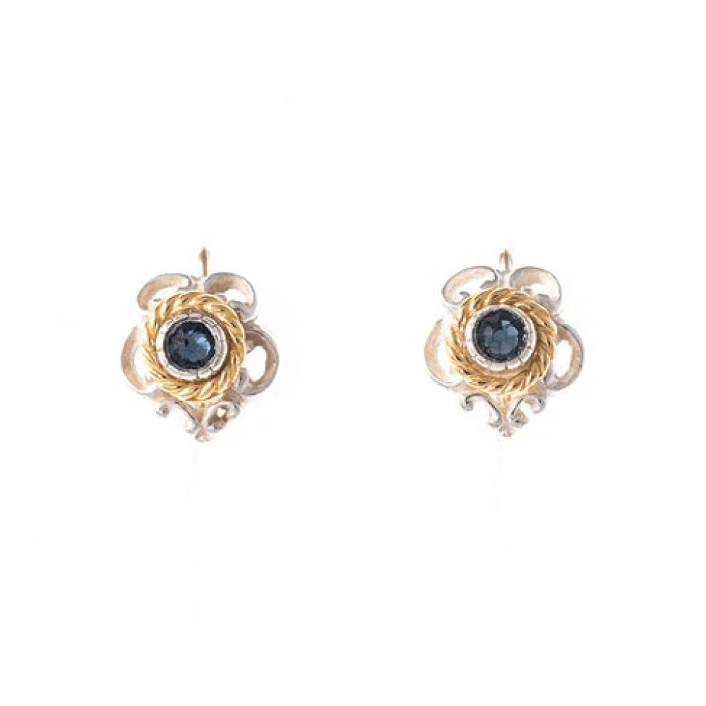 Ohrringe 925 Silber Trachtenschmuck Zirkonia blau