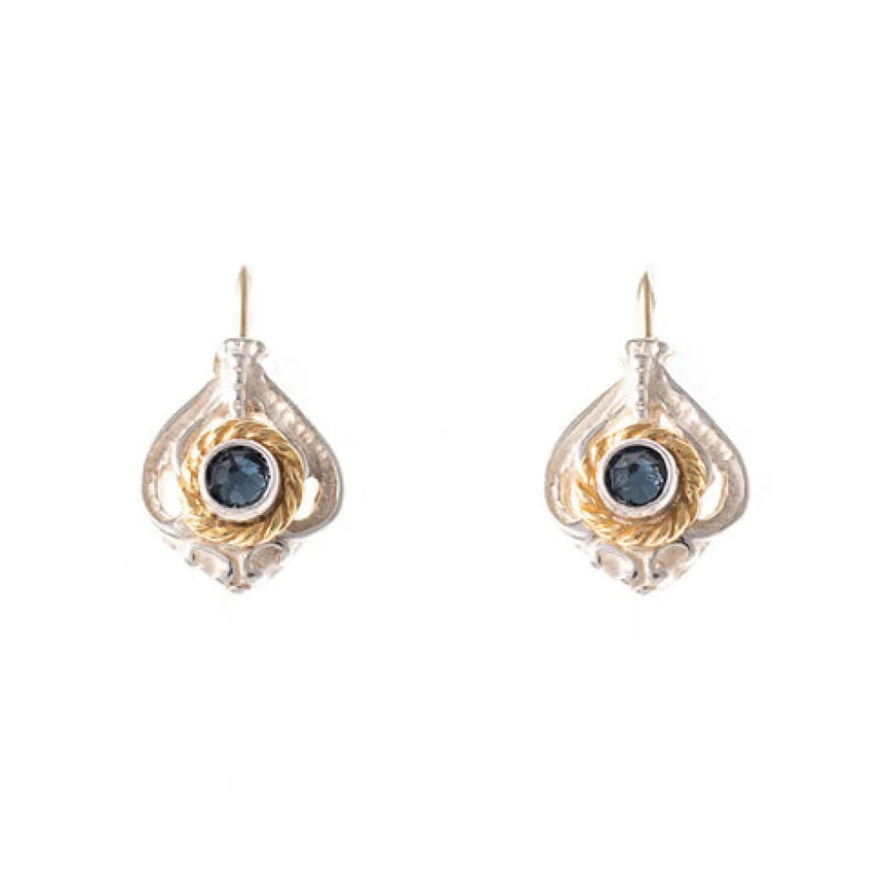 Ohrringe 925 Silber Trachtenschmuck Zirkonia blau