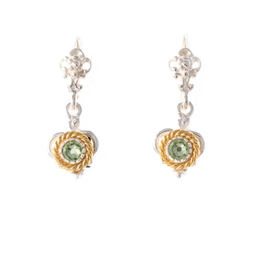 Ohrringe 925 Silber Trachtenschmuck Zirkonia grün