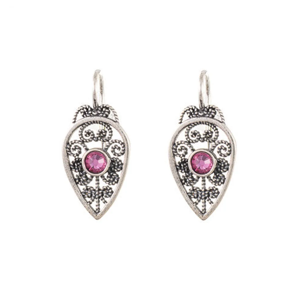 Ohrringe 925 Silber Trachtenschmuck Zirkonia rosa