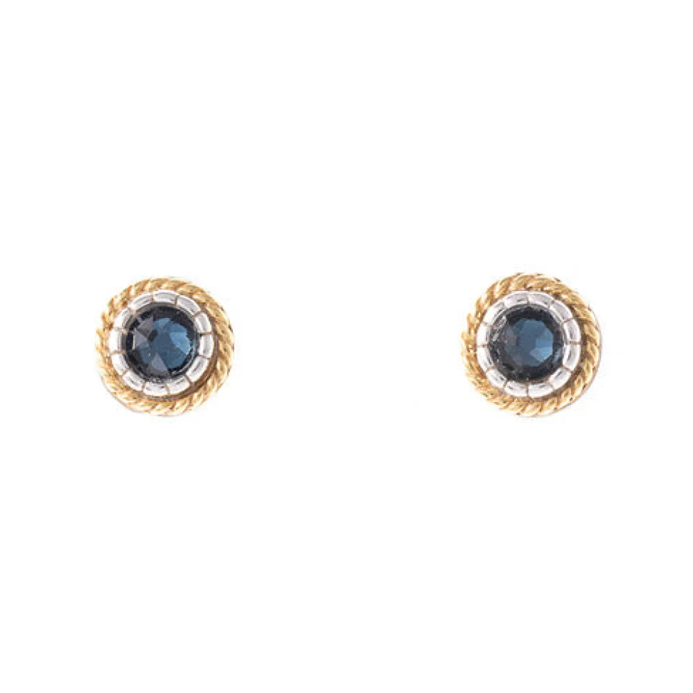 Ohrstecker 925 Silber Trachtenschmuck Zirkonia blau