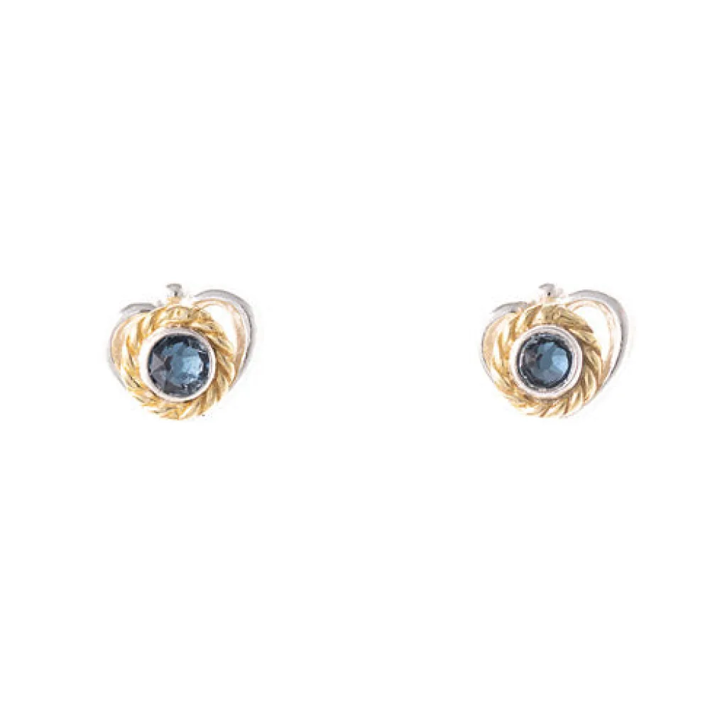 Ohrstecker 925 Silber Trachtenschmuck Zirkonia blau