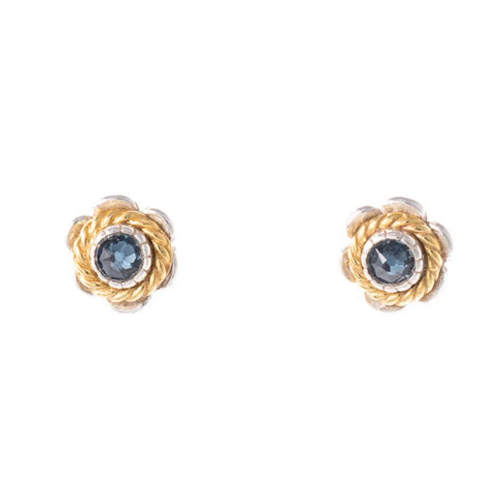 Ohrstecker 925 Silber Trachtenschmuck Zirkonia blau