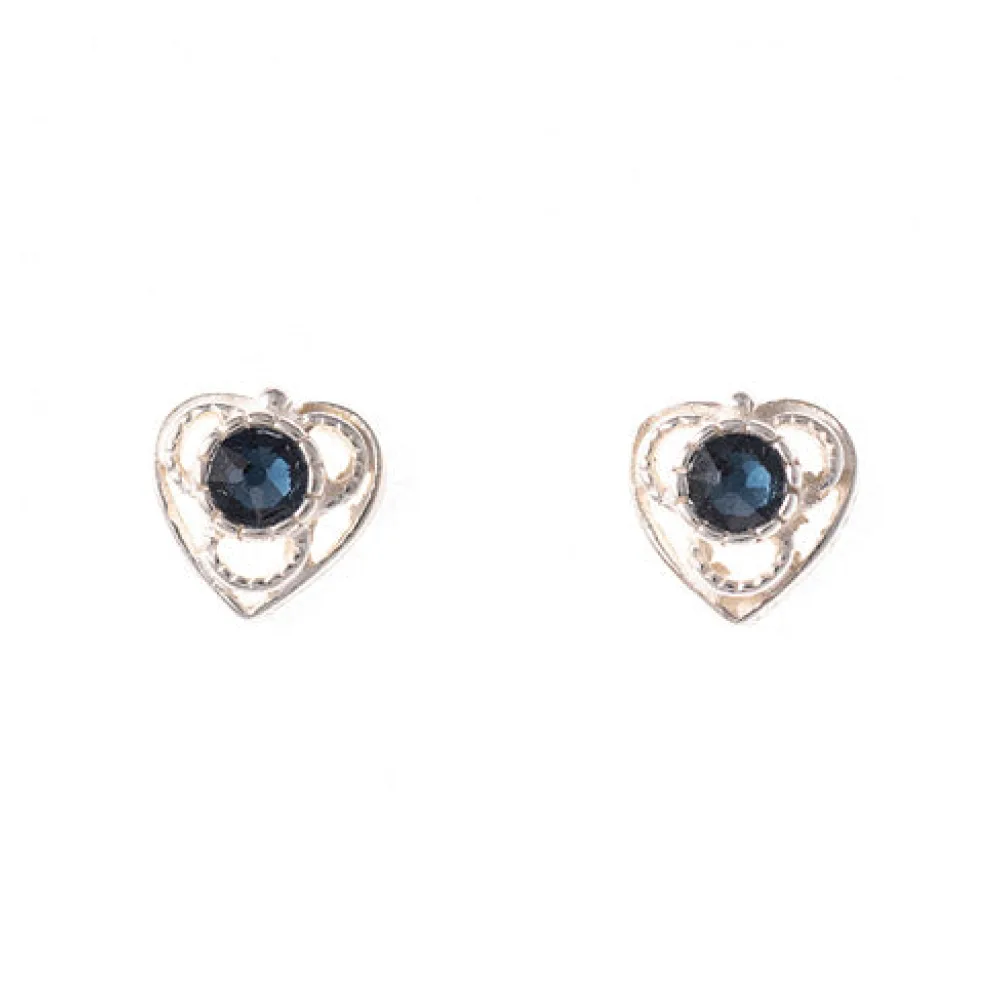 Ohrstecker 925 Silber Trachtenschmuck Zirkonia blau