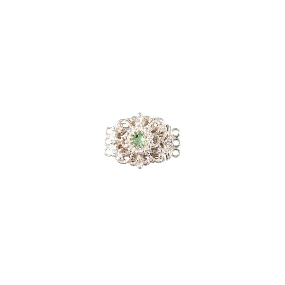 Schließe für Kropfkette 925 Silber Trachtenschmuck hellgrün