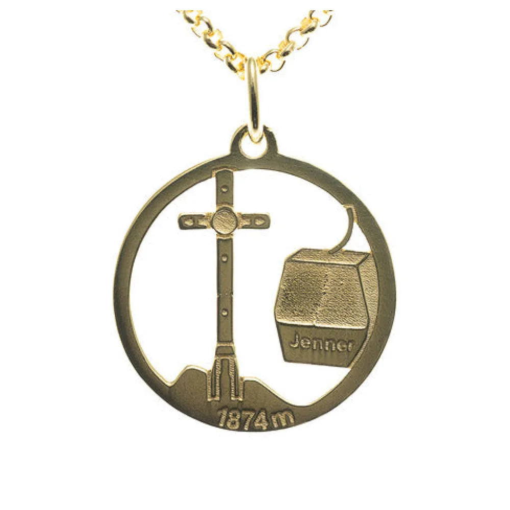 Anhänger Jenner 925 Silber vergoldet mit Kette 45 cm