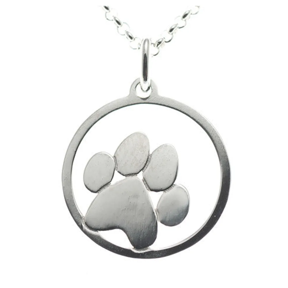 Anhänger Pfotenliebe 925 Silber mit Kette 45 cm