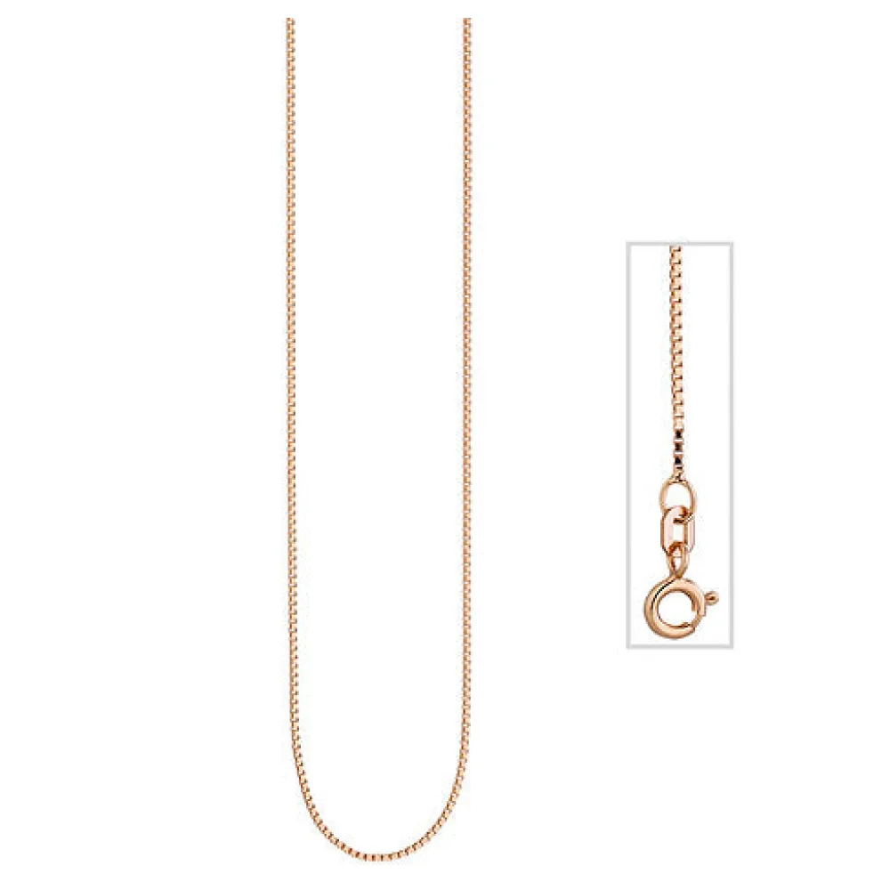 Venezianerkette 925 Silber rotgold vergoldet 0 8 mm 42 cm Kette Halskette
