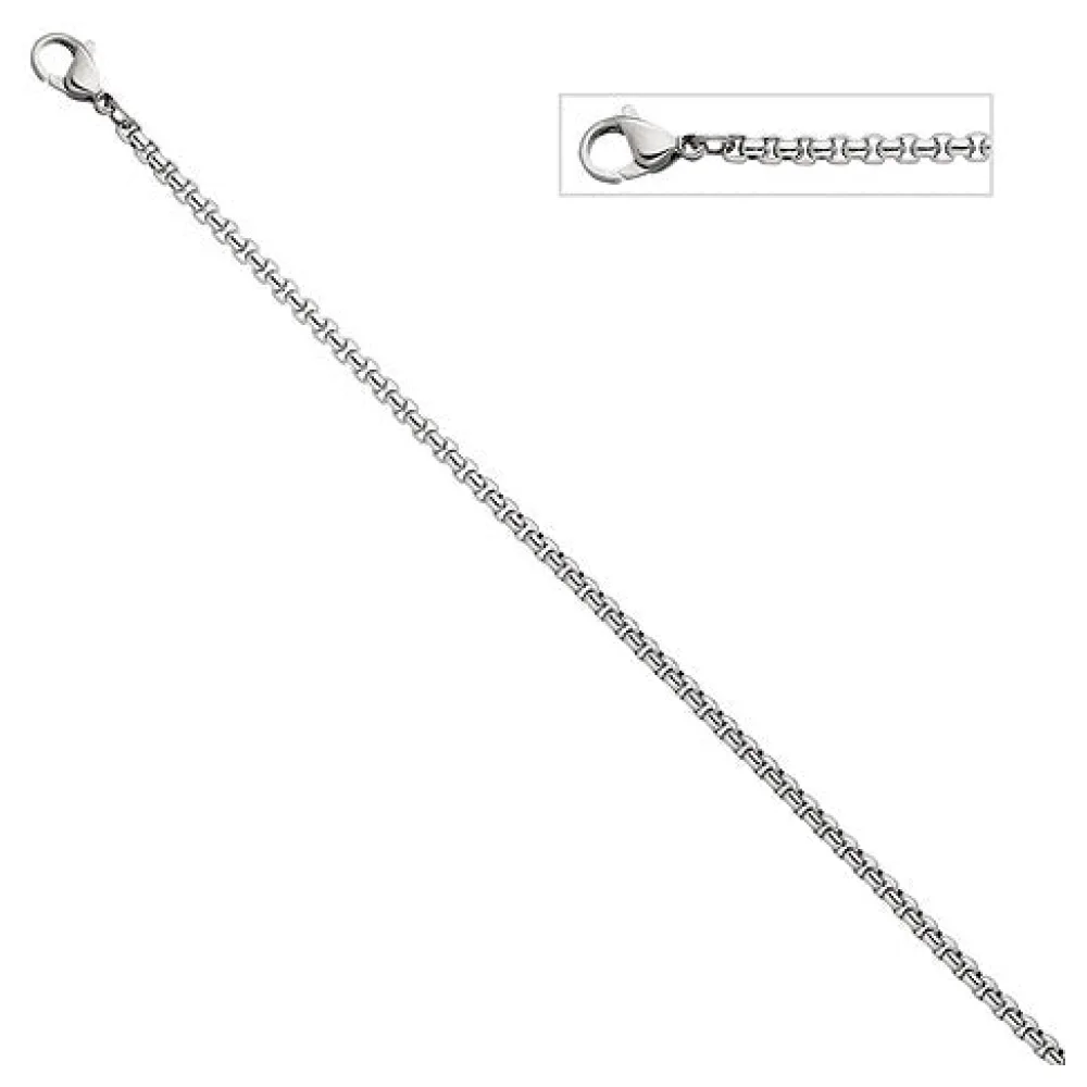 Venezianerkette Edelstahl 3 mm 45 cm Kette Halskette Karabiner
