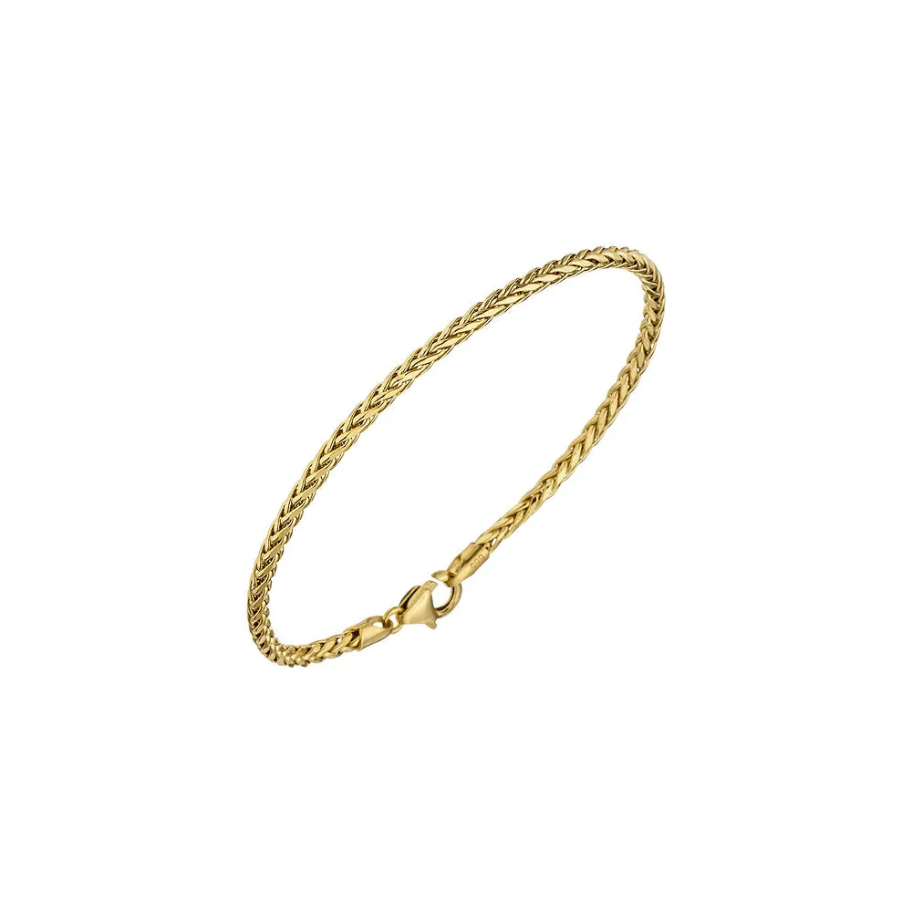 Zopfarmband 585 Gold Gelbgold 19 cm Armband Goldarmband Karabiner