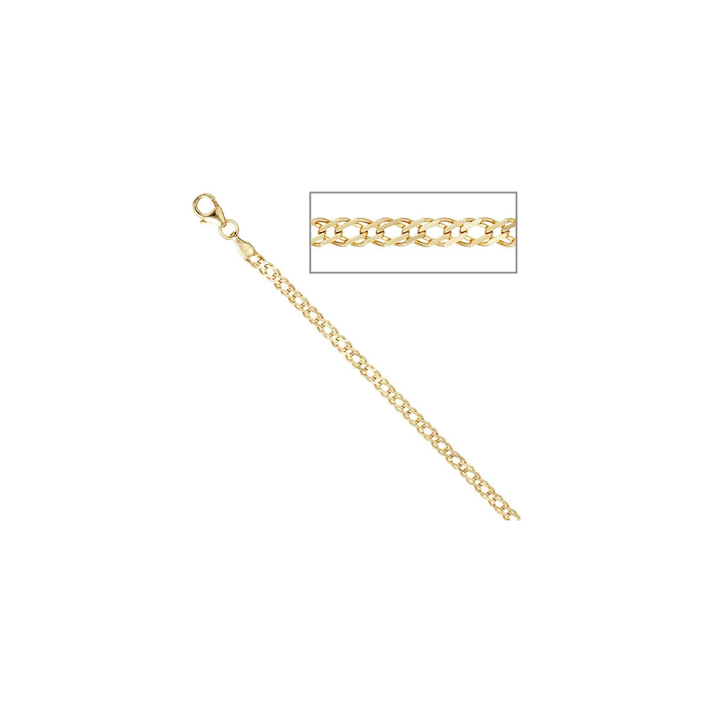 Zwillings-Panzerarmband 333 Gelbgold 19 cm Gold Armband Goldarmband Karabiner
