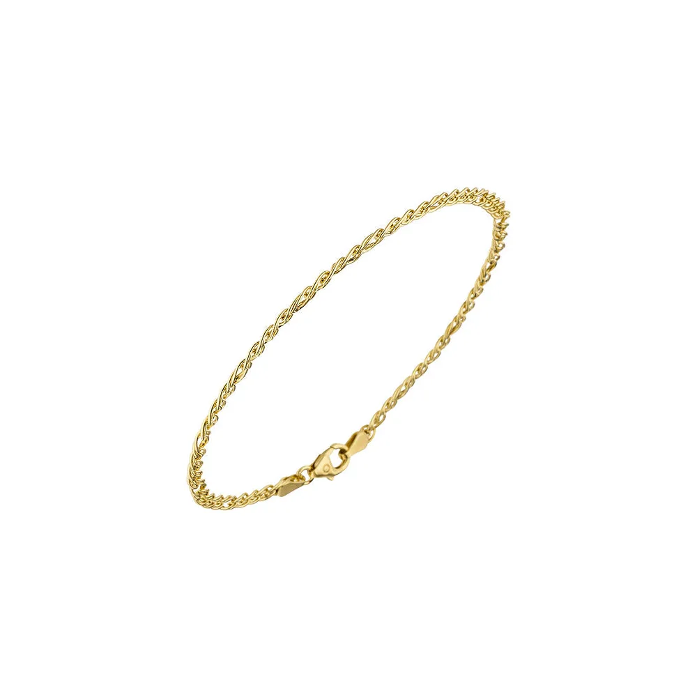 Zwillings-Panzerarmband 585 Gelbgold 19 cm Gold Armband Goldarmband
