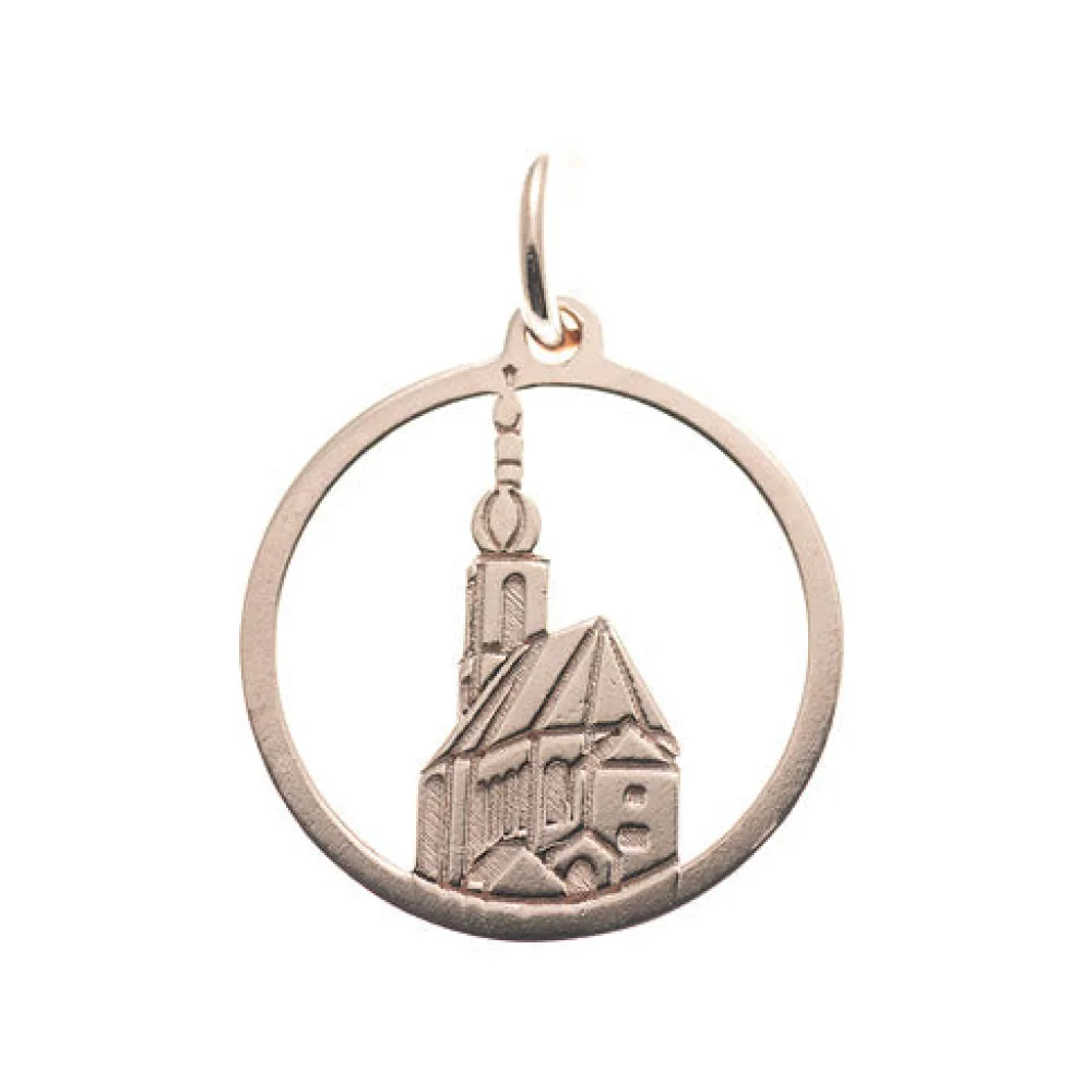 Anhänger Ramsauer Kirche St. Sebastian 925 Silber rosé vergoldet ohne Kette