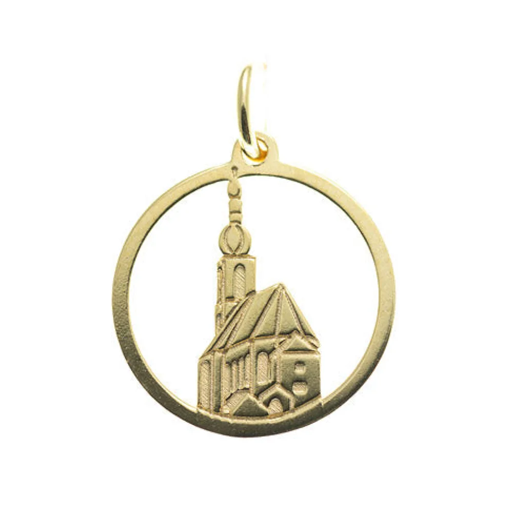 Anhänger Ramsauer Kirche St. Sebastian 925 Silber vergoldet ohne Kette