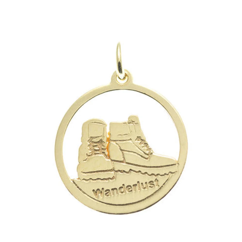 Anhänger Wanderlust 925 Silber vergoldet ohne Kette