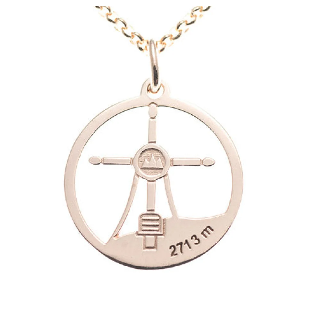 Anhänger Watzmann Mittelspitze 925 Silber rosé vergoldet mit Kette 45 cm