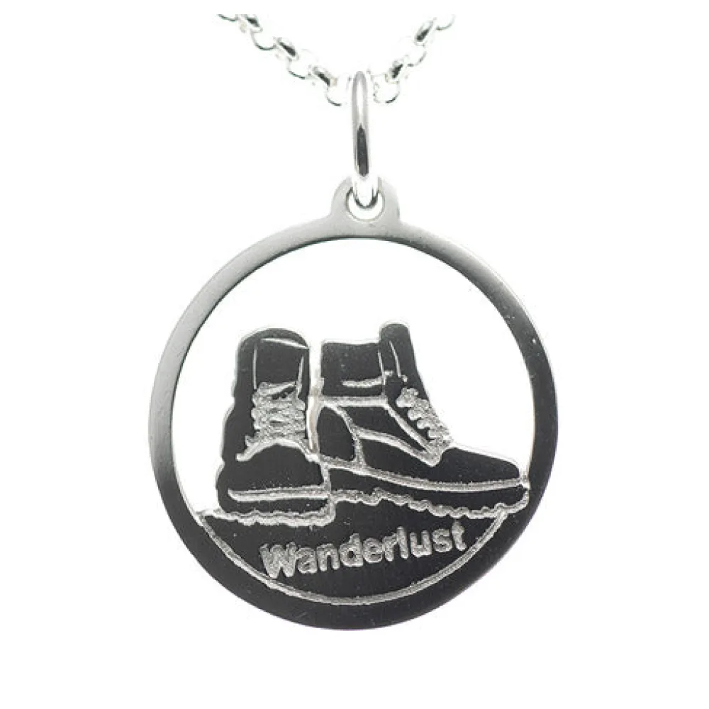 Anhänger Wanderlust 925 Silber mit Kette