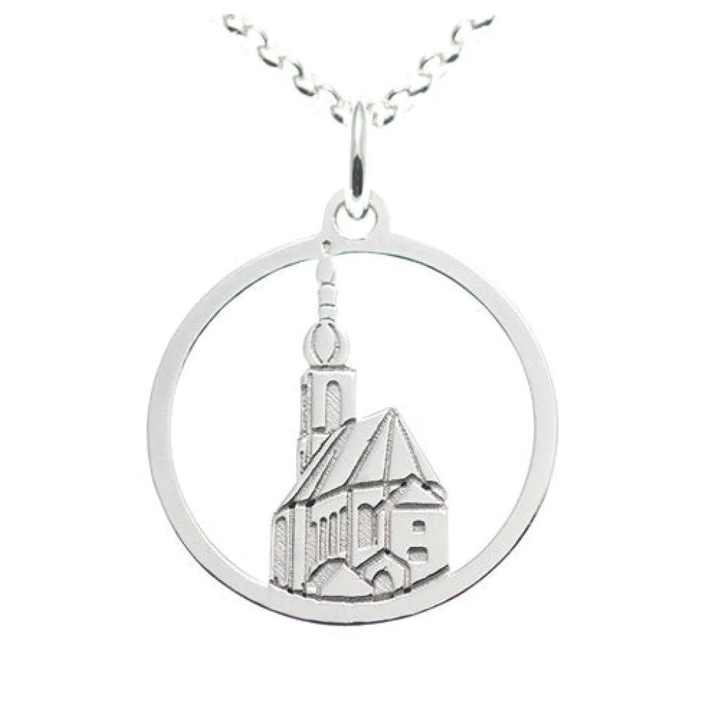 Anhänger Ramsauer Kirche St. Sebastian 925 Silber mit Kette 45cm