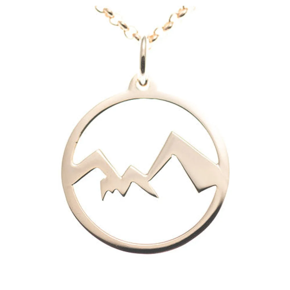Anhänger Watzmann Berchtesgaden 925 Silber - ohne Schriftzug rosé vergoldet mit Kette 45cm