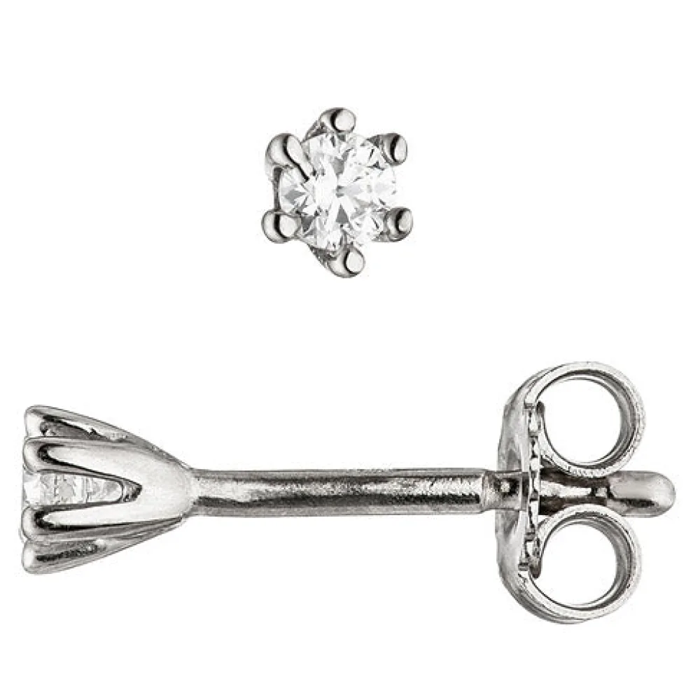 Ohrstecker 925 Sterling Silber 2 Zirkonia Ohrringe Silberohrringe