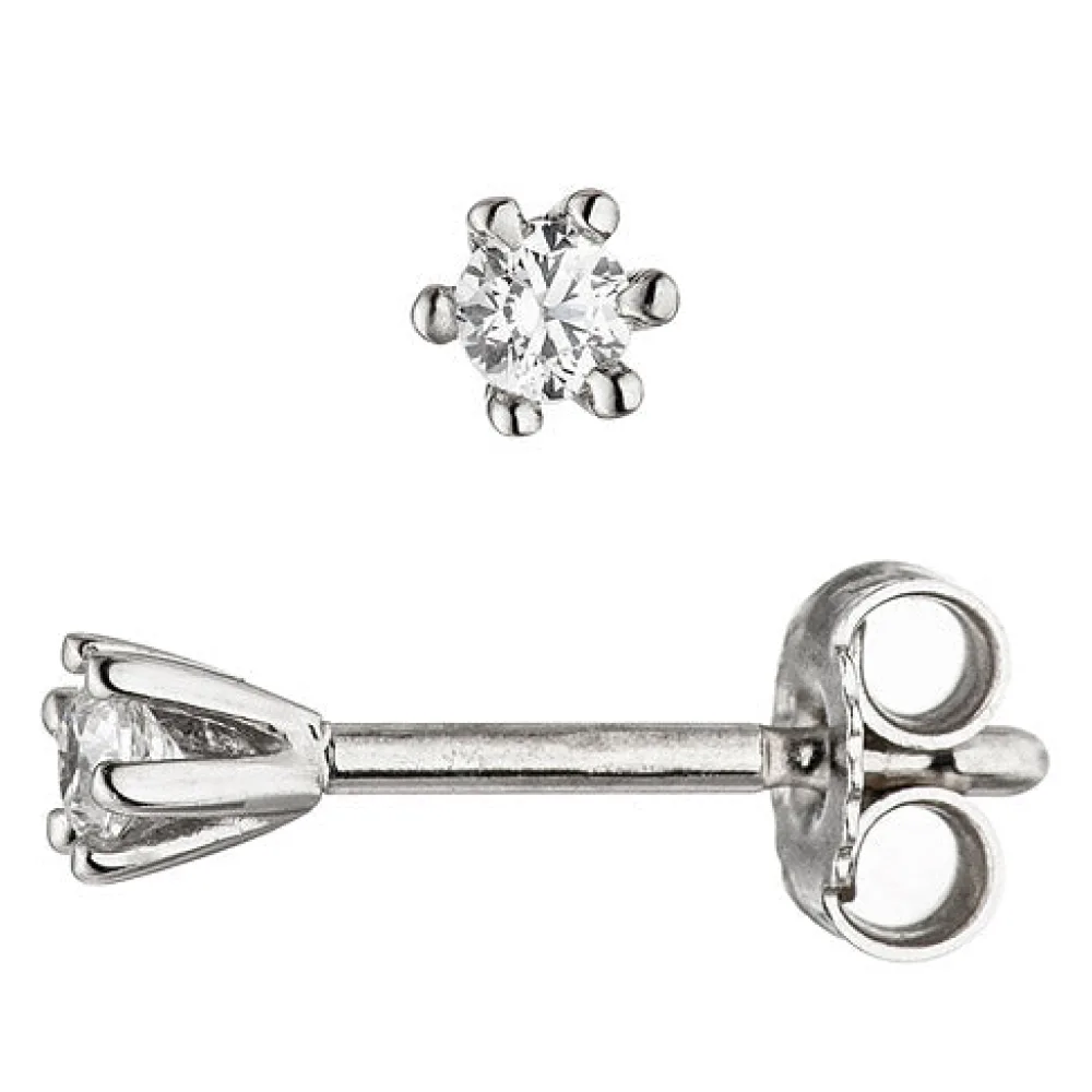 Ohrstecker 925 Sterling Silber 2 Zirkonia Ohrringe Silberohrringe