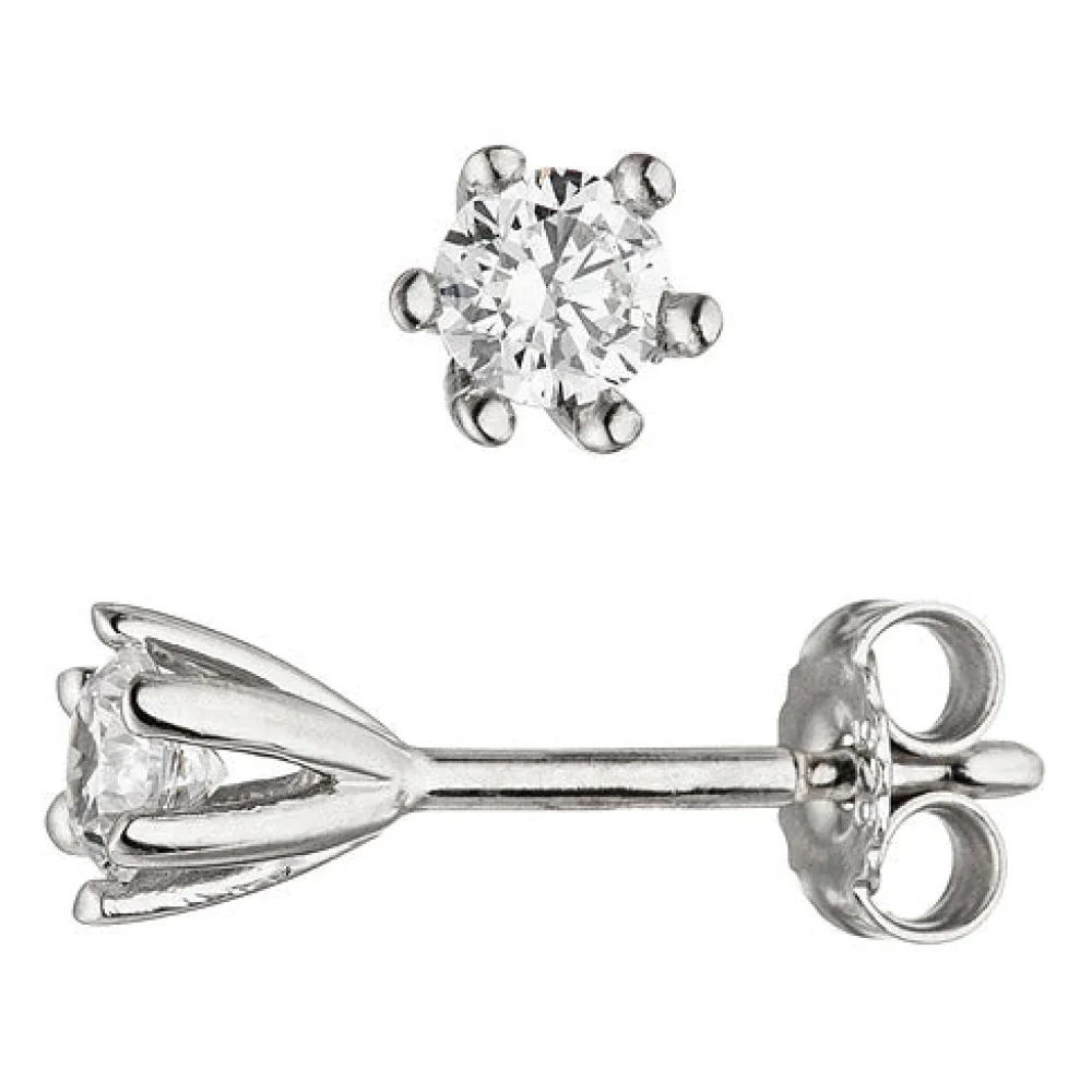 Ohrstecker 925 Sterling Silber 2 Zirkonia Ohrringe Silberohrringe