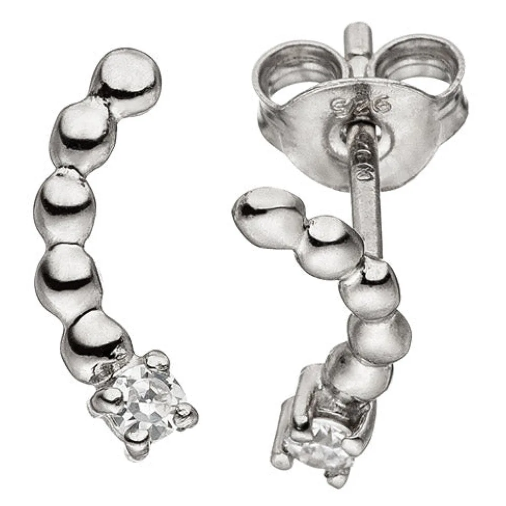 Ohrstecker 925 Sterling Silber 2 Zirkonia Ohrringe Silberohrringe