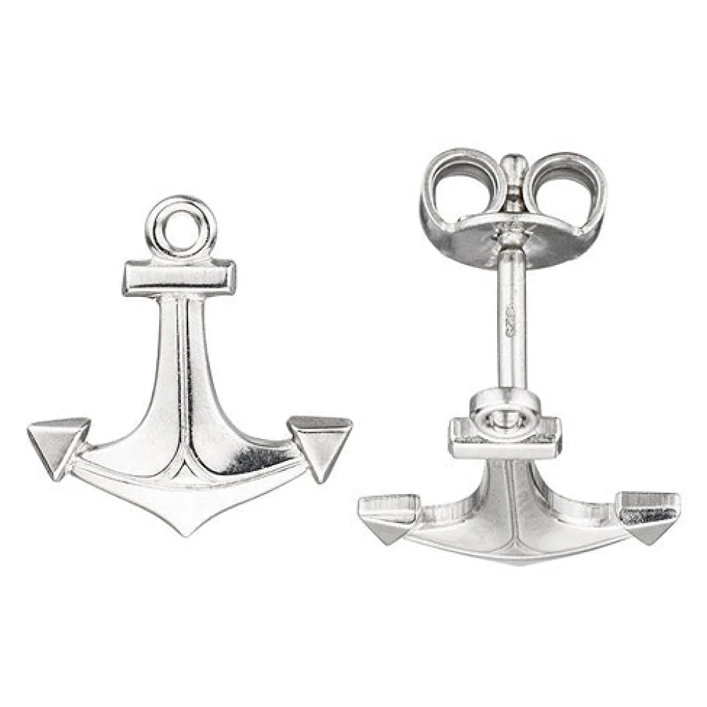 Ohrstecker Anker 925 Sterling Silber rhodiniert Ohrringe Silberohrstecker