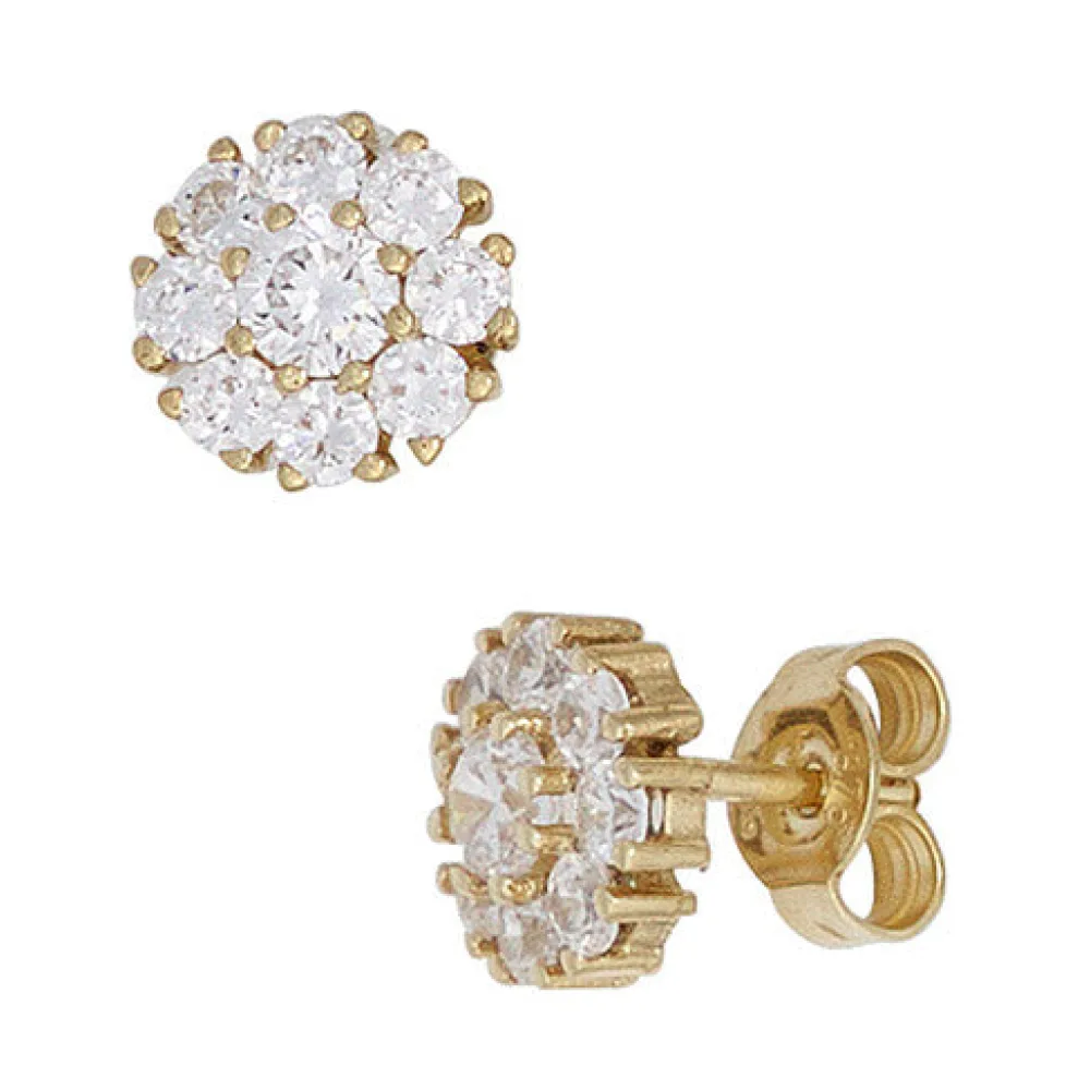 Ohrstecker Blume 375 Gold Gelbgold 18 Zirkonia Ohrringe