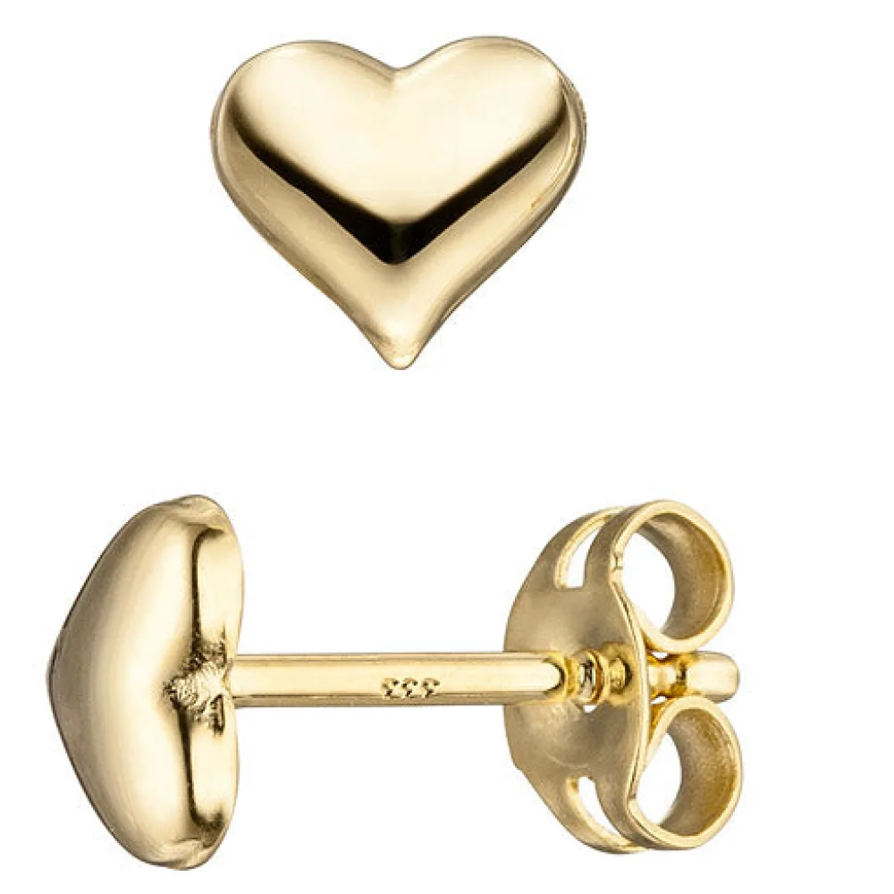 Ohrstecker Herz 333 Gold Gelbgold Ohrringe Herzohrstecker Herzohrringe