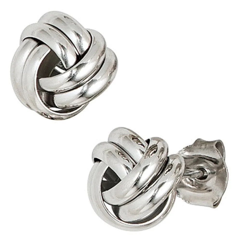 Ohrstecker Knoten 925 Sterling Silber rhodiniert Ohrringe Silberohrstecker