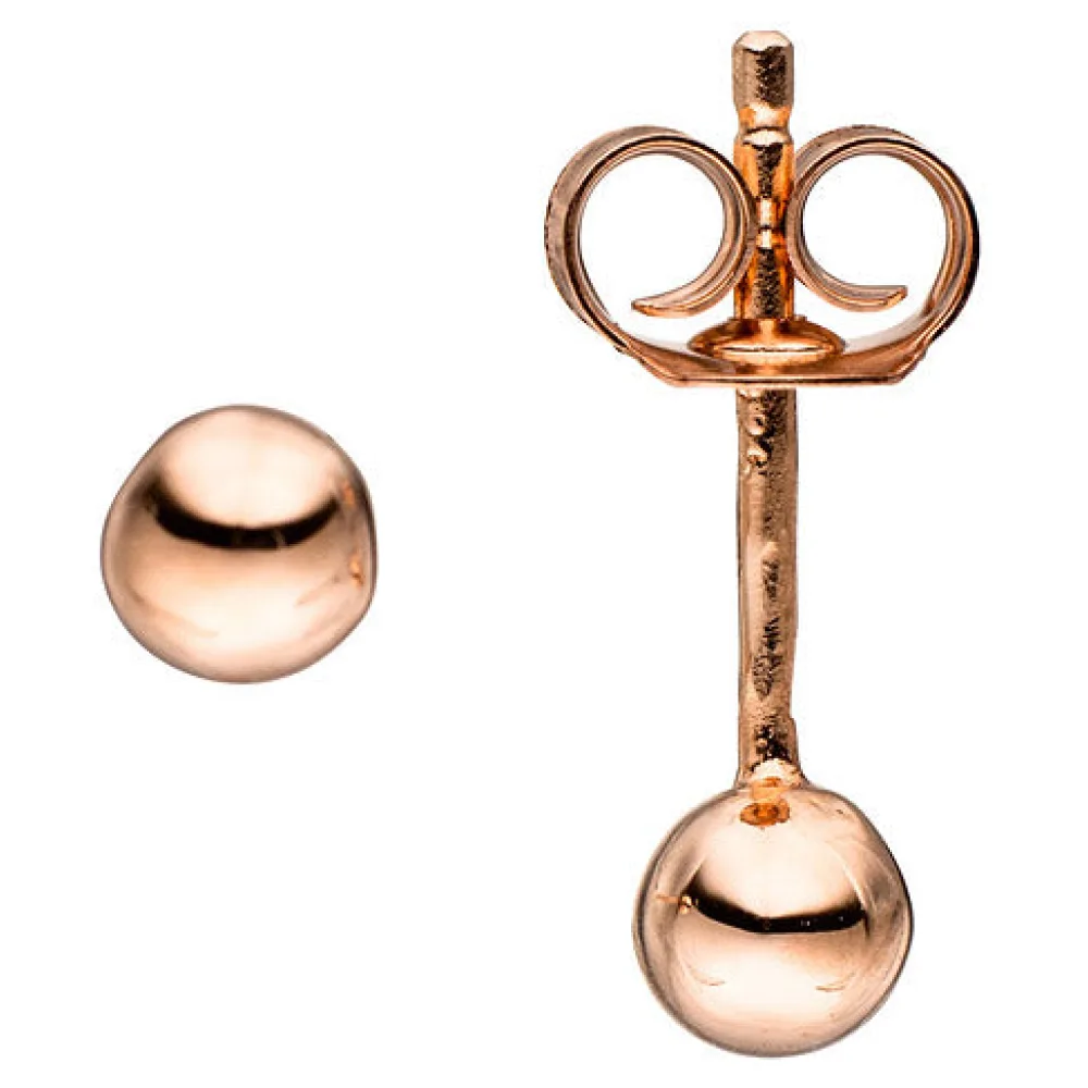 Ohrstecker Kugel 925 Sterling Silber rotgold vergoldet Ohrringe Silberohrstecker