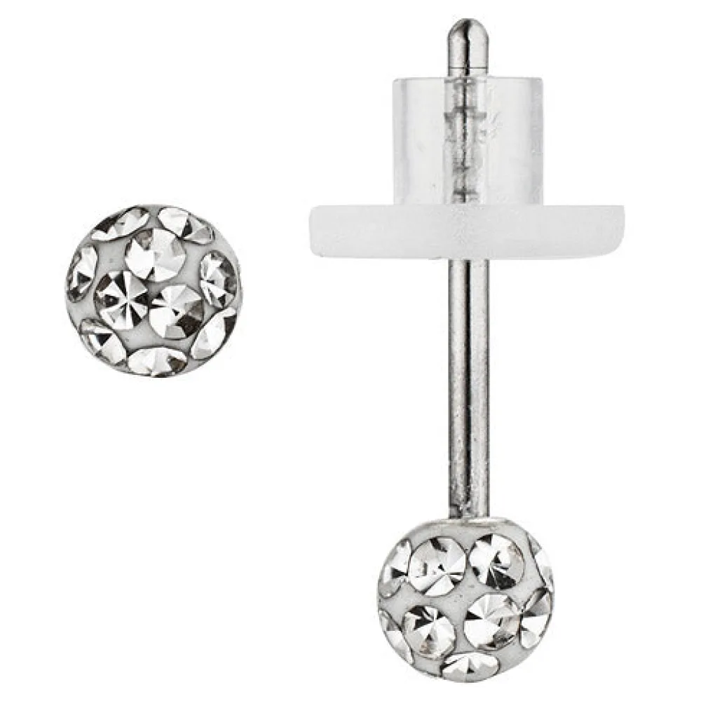 Ohrstecker Kugel Edelstahl mit SWAROVSKI® ELEMENTS Ohrringe Kugelohrstecker
