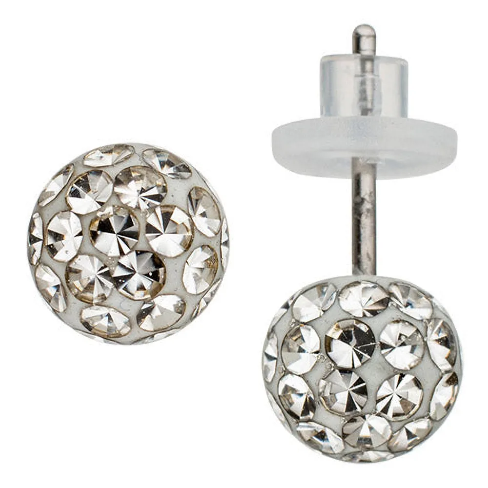 Ohrstecker Kugel Edelstahl mit SWAROVSKI® ELEMENTS Ohrringe Kugelohrstecker