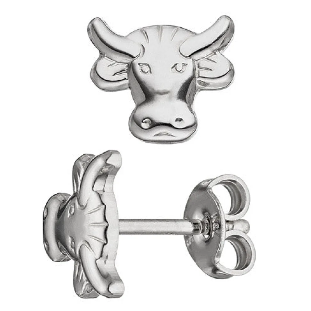 Ohrstecker Kuh 925 Sterling Silber Ohrringe Silberohrringe Silberohrstecker