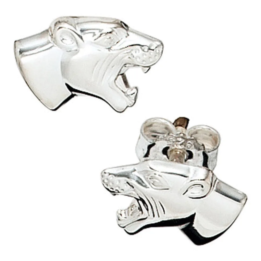 Ohrstecker Raubkatze 925 Sterling Silber rhodiniert Ohrringe Silberohrstecker