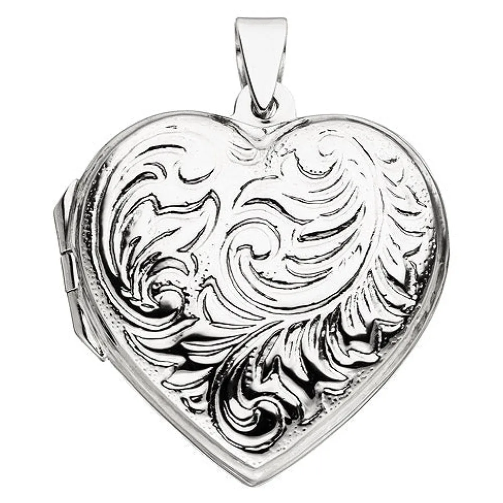 Medaillon Herz zum Öffnen für 2 Fotos 925 Sterling Silber Herzanhänger
