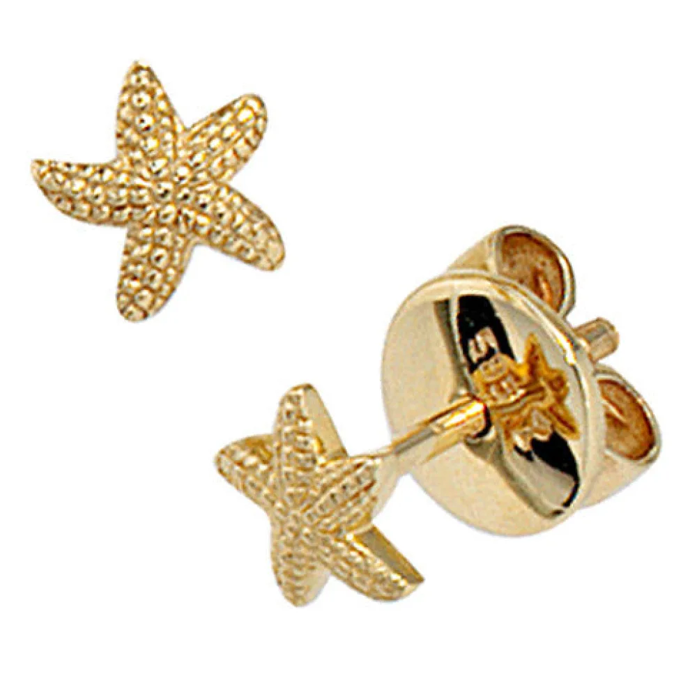 Ohrstecker Seestern 585 Gold Gelbgold Ohrringe Goldohrringe Goldohrstecker