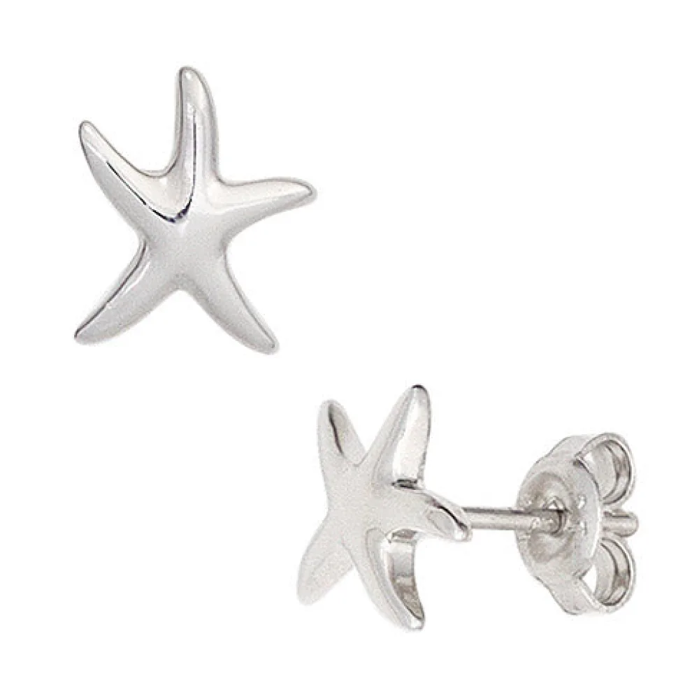 Ohrstecker Seestern 925 Sterling Silber rhodiniert Ohrringe Silberohrstecker