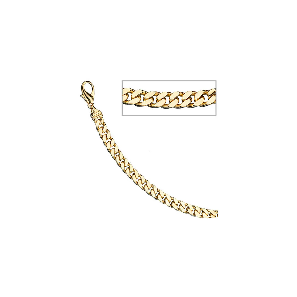 Panzerarmband 585 Gelbgold massiv 19 cm Gold Armband Goldarmband Karabiner
