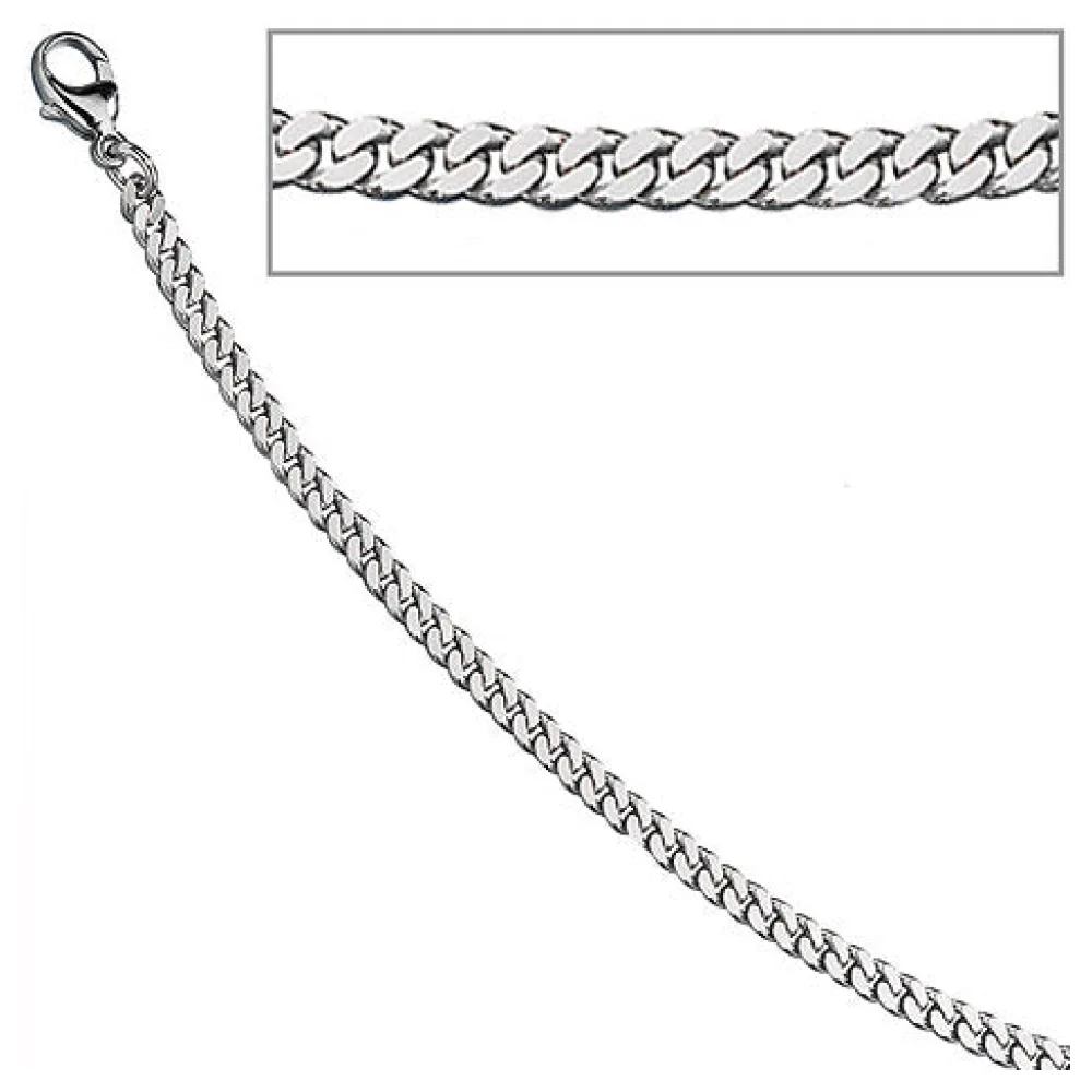 Panzerarmband 585 Weißgold massiv 21 cm Gold Armband Weißgoldarmband Karabiner