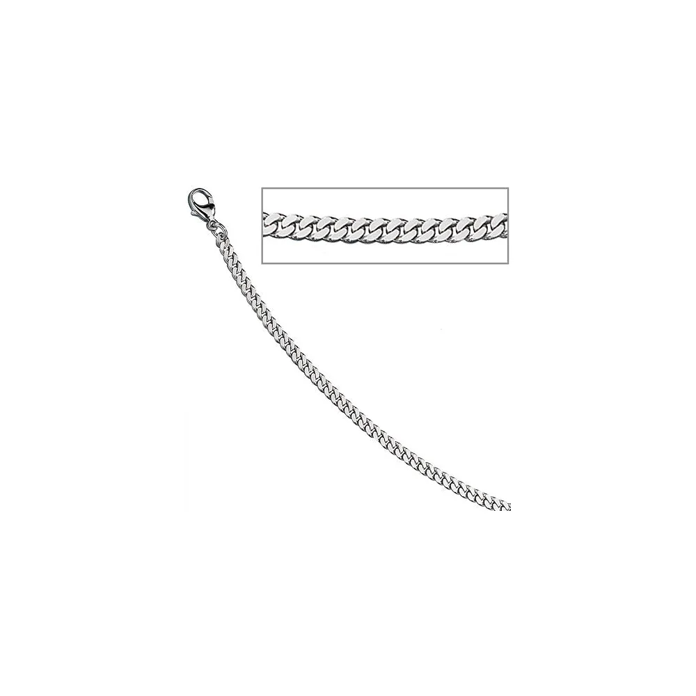 Panzerarmband 585 Weißgold massiv 21 cm Gold Armband Weißgoldarmband Karabiner