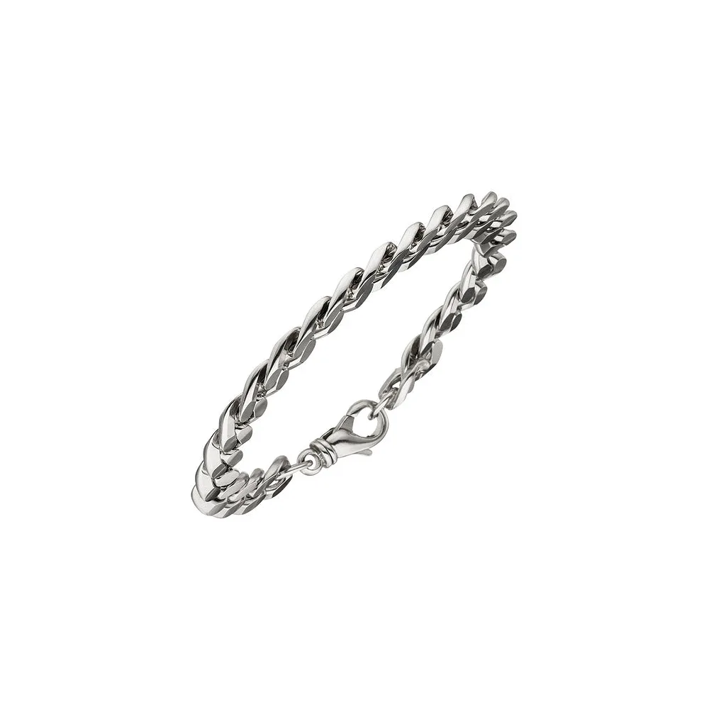 Panzerarmband 925 Sterling Silber diamantiert 23 cm Armband Silberarmband